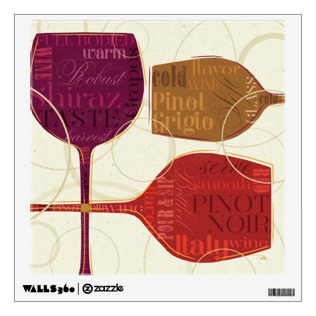 Colorful Wine Wall Sticker (Front)
