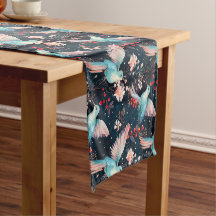 Colorful Winter Hummingbirds & Flowers Pattern