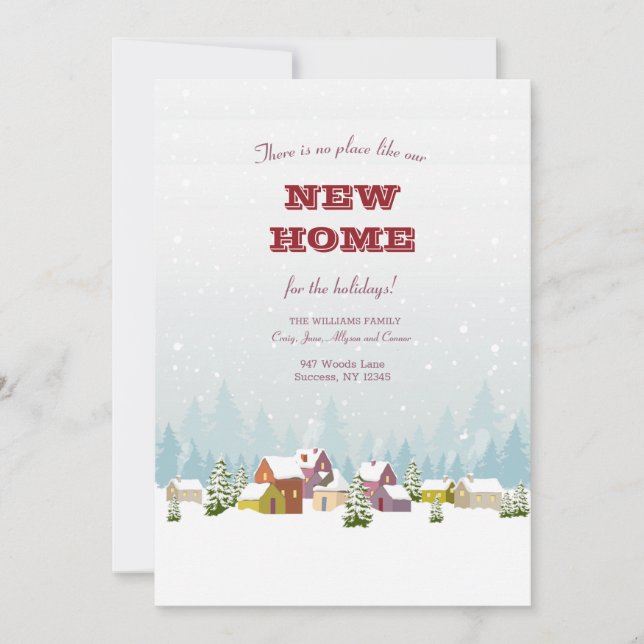 Colorful Winter Landscape Moving Announcement (Front)