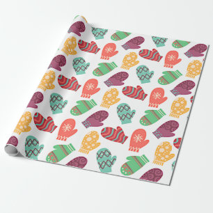 Colorful Winter Mittens Wrapping Paper