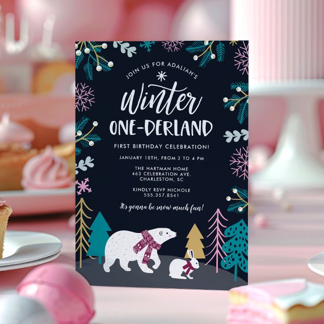 Colorful Winter ONEderland Birthday Invitation (Creator Uploaded)