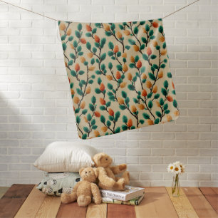 Colorful Winter Pinecone Branches Baby Blanket