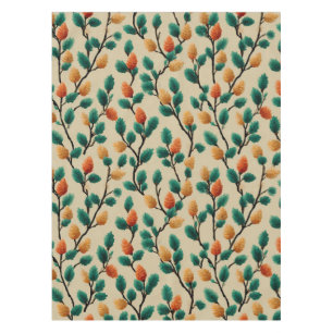 Colorful Winter Pinecone Branches Tablecloth