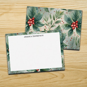 Colorful Winter Poinsettia Flower Custom Note Card