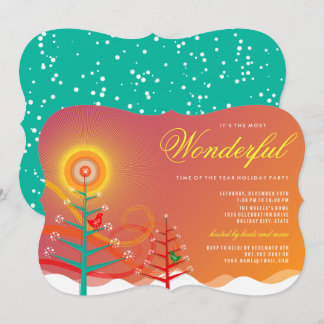 Colorful Winter Wonderland Holiday Party Invite