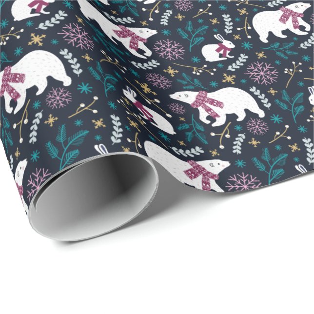 Colorful Winter Wonderland Wrapping Paper (Roll Corner)