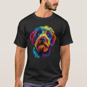 Colorful Wirehaired Pointing Griffon Rainbow Dog T-Shirt