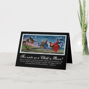 Colorful Wisemen Traveling Christmas Card w/Verse