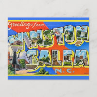 Colorful Wiston Salem NC Greetings  Postcard