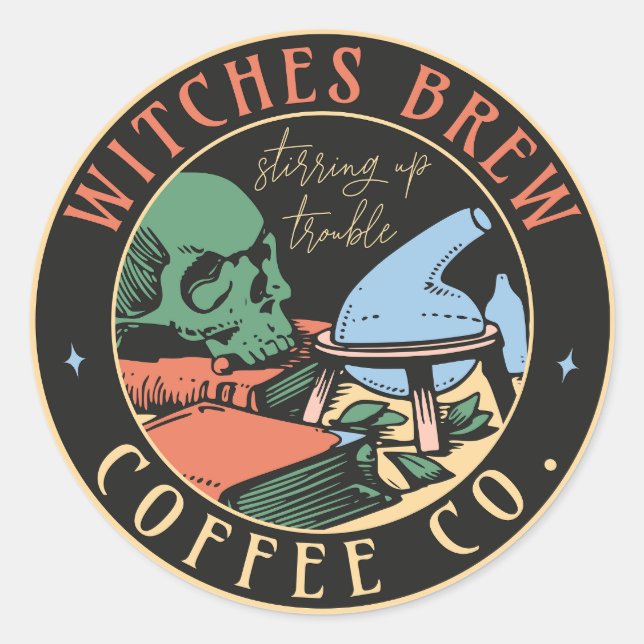 Colorful Witches Brew  Classic Round Sticker (Front)
