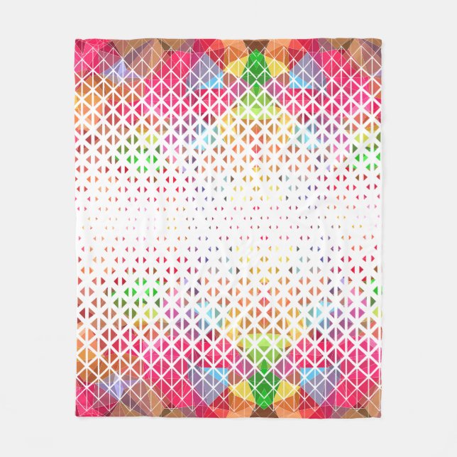 Colorful with a geometric pattern fleece blanket (Front)