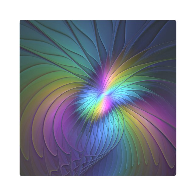 Colorful With Blue Modern Abstract Fractal Art (Front)