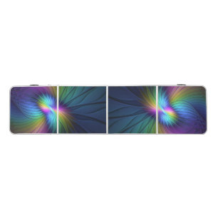 Colorful With Blue Modern Abstract Fractal Art Beer Pong Table