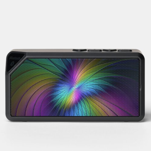 Colorful With Blue Modern Abstract Fractal Art Bluetooth Speaker