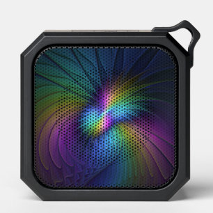 Colorful With Blue Modern Abstract Fractal Art Bluetooth Speaker