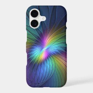 Colorful With Blue Modern Abstract Fractal Art iPhone 17 Case