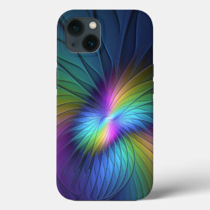 Colorful With Blue Modern Abstract Fractal Art iPhone 13 Case