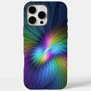 Colorful With Blue Modern Abstract Fractal Art iPhone 16 Pro Max Case