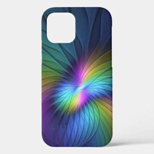 Colorful With Blue Modern Abstract Fractal Art iPhone 12 Pro Case