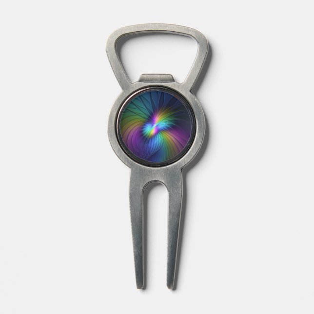 Colorful With Blue Modern Abstract Fractal Art Divot Tool (Composite)