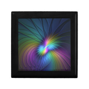 Colorful With Blue Modern Abstract Fractal Art Gift Box