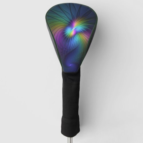 Colorful With Blue Modern Abstract Fractal Art Golf Head Cover