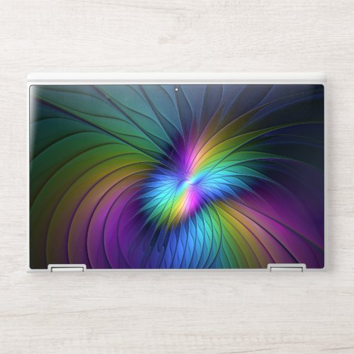Colorful With Blue Modern Abstract Fractal Art HP Laptop Skin