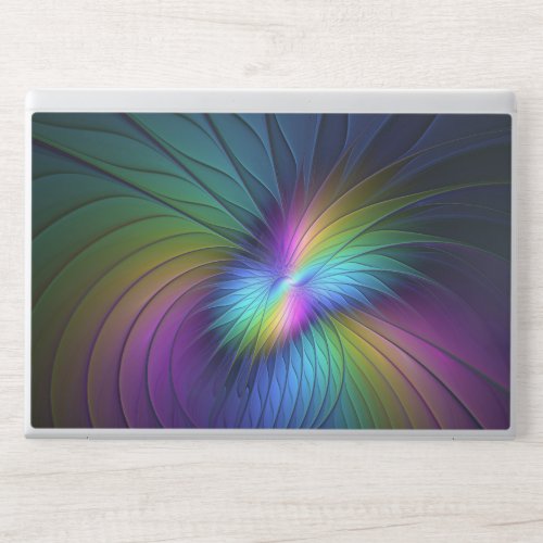 Colorful With Blue Modern Abstract Fractal Art HP Laptop Skin