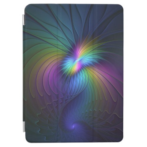 Colorful With Blue Modern Abstract Fractal Art iPad Air Cover