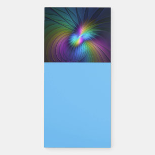Colorful With Blue Modern Abstract Fractal Art Magnetic Notepad