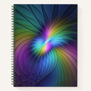 Colorful With Blue Modern Abstract Fractal Art Notebook
