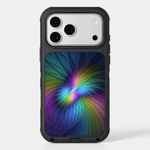 Colorful With Blue Modern Abstract Fractal Art iPhone 17 Pro Max Case