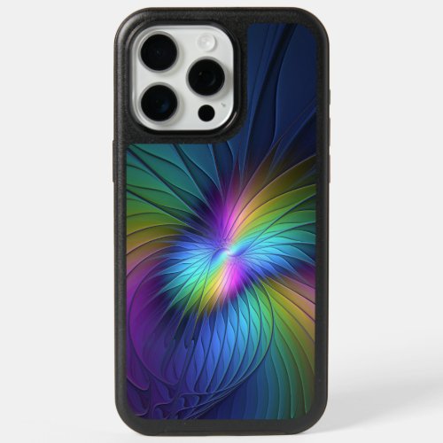 Colorful With Blue Modern Abstract Fractal Art iPhone 15 Pro Max Case