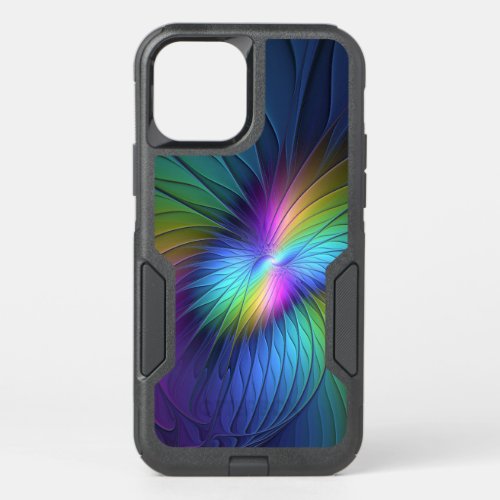 Colorful With Blue Modern Abstract Fractal Art OtterBox Commuter iPhone 12 Pro Case