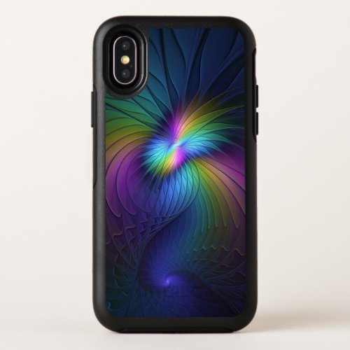 Colorful With Blue Modern Abstract Fractal Art OtterBox Symmetry iPhone X Case
