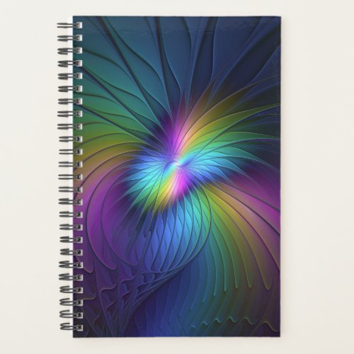 Colorful With Blue Modern Abstract Fractal Art Planner