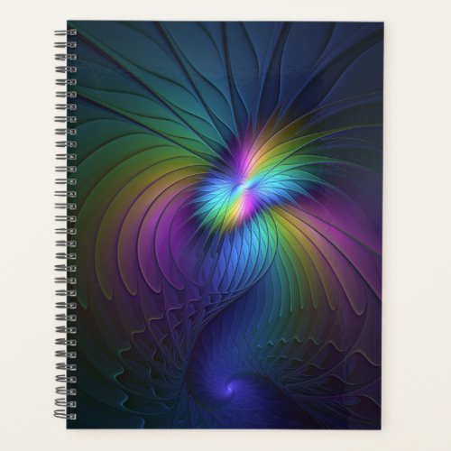 Colorful With Blue Modern Abstract Fractal Art Planner