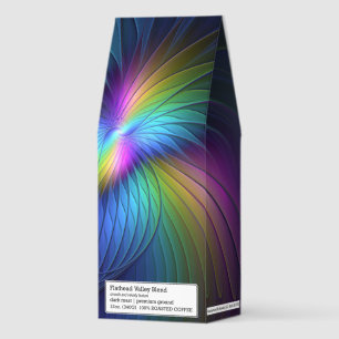 Colorful With Blue Modern Abstract Fractal Art Roasted Coffee
