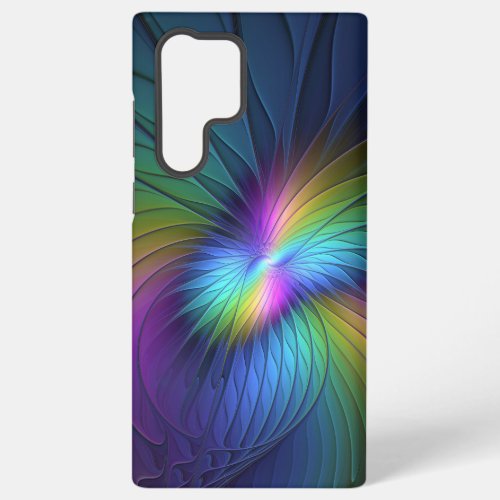 Colorful With Blue Modern Abstract Fractal Art Samsung Galaxy S22 Ultra Case