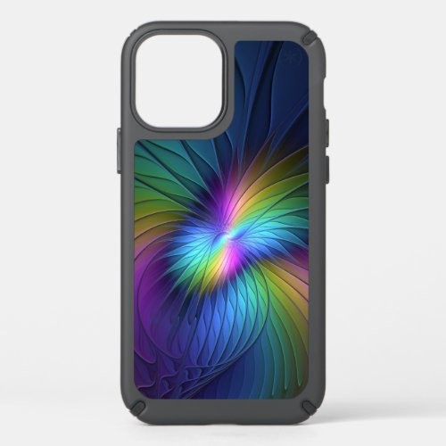 Colorful With Blue Modern Abstract Fractal Art Speck iPhone 12 Case