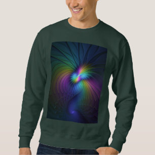 Colorful With Blue Modern Abstract Fractal Art Sweatshirt