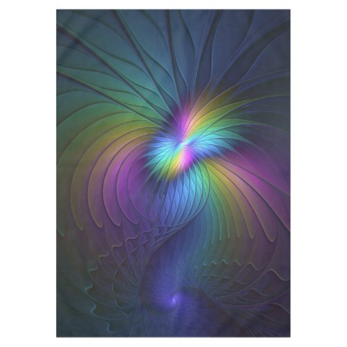 Colorful With Blue Modern Abstract Fractal Art Tablecloth