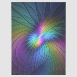 Colorful With Blue Modern Abstract Fractal Art Tissue Paper