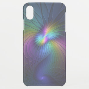 Colorful With Blue Modern Abstract Fractal Art iPhone XS Max Case