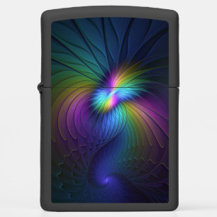 Colorful With Blue Modern Abstract Fractal Art Zippo Lighter