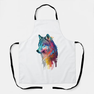 Colorful Wolf Apron