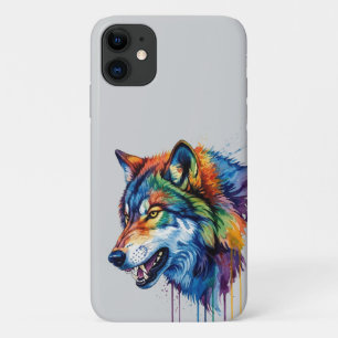 Colorful wolf  iPhone 11 case