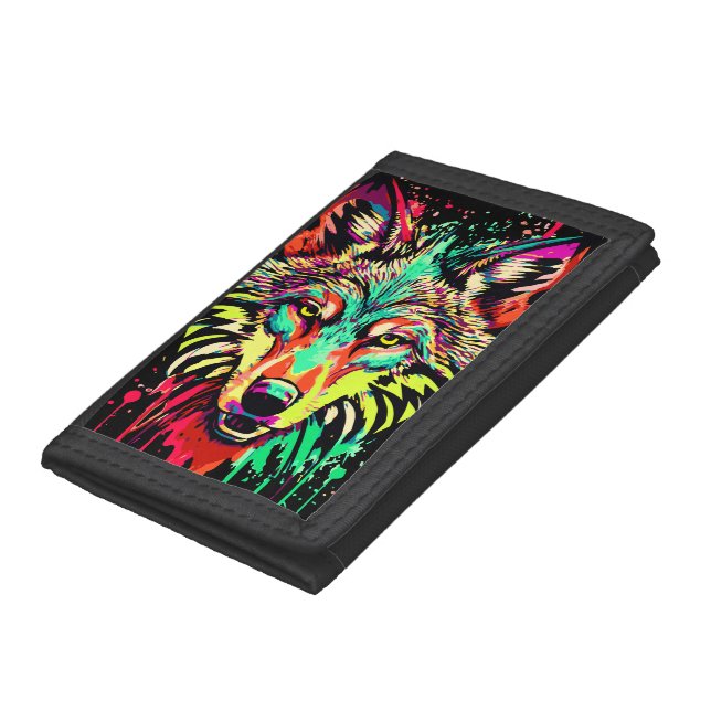 Colorful Wolf Head Wallet - Wolf Wallet  (Bottom)