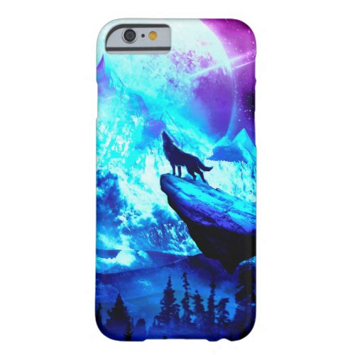 Colorful wolf howling barely there iPhone 6 case