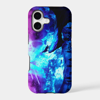 Colorful wolf howling iPhone 17 case